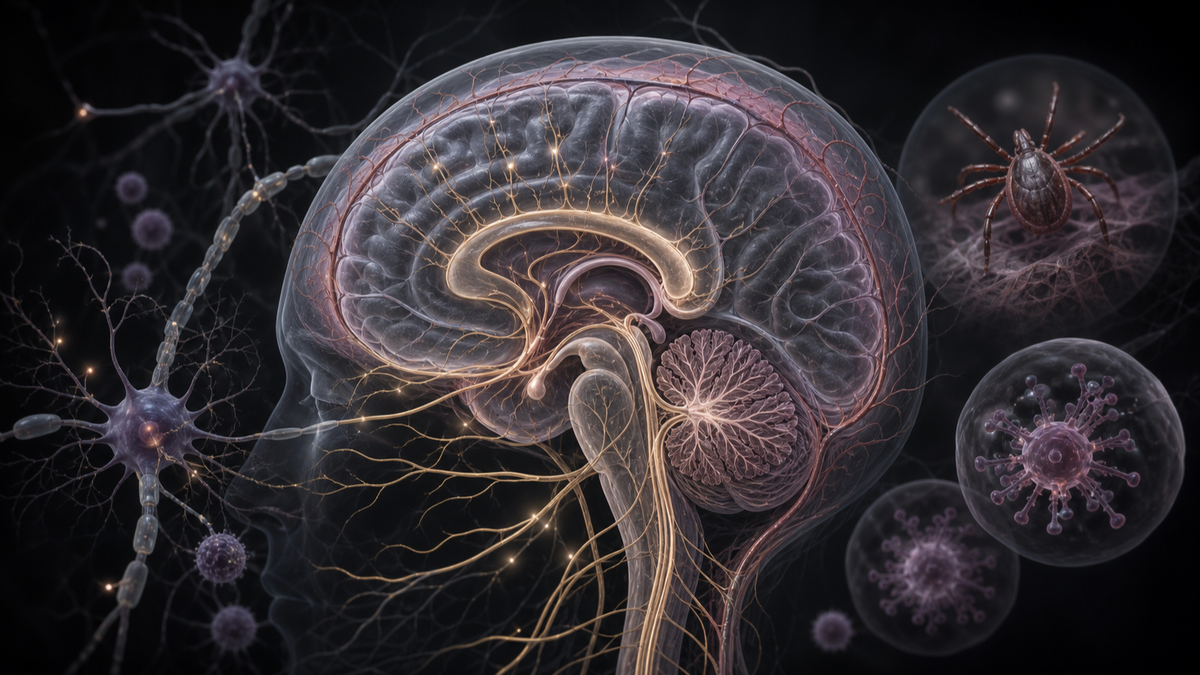 Original medical illustration for: A Complex Case of Neurological Symptoms in an Immunocompromised Patient: From Lymphoma to Tick-Borne Encephalitis