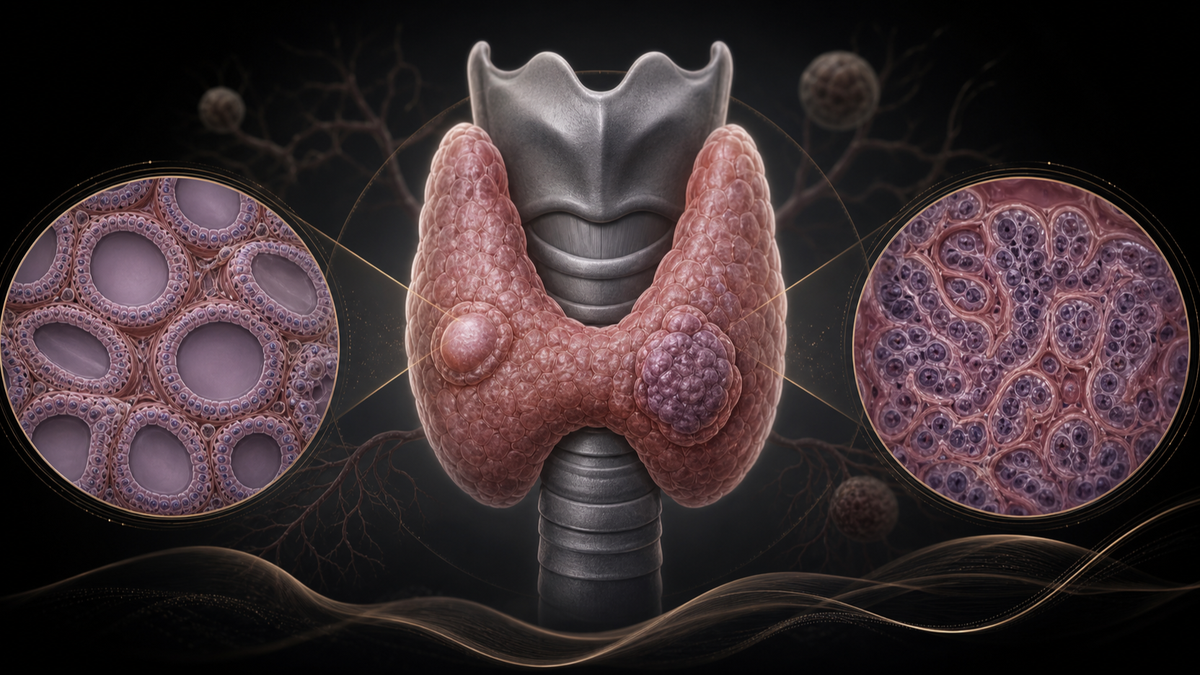 Original medical illustration for: A Patient's Guide to Understanding Thyroid Nodules: Benign vs. Malignant