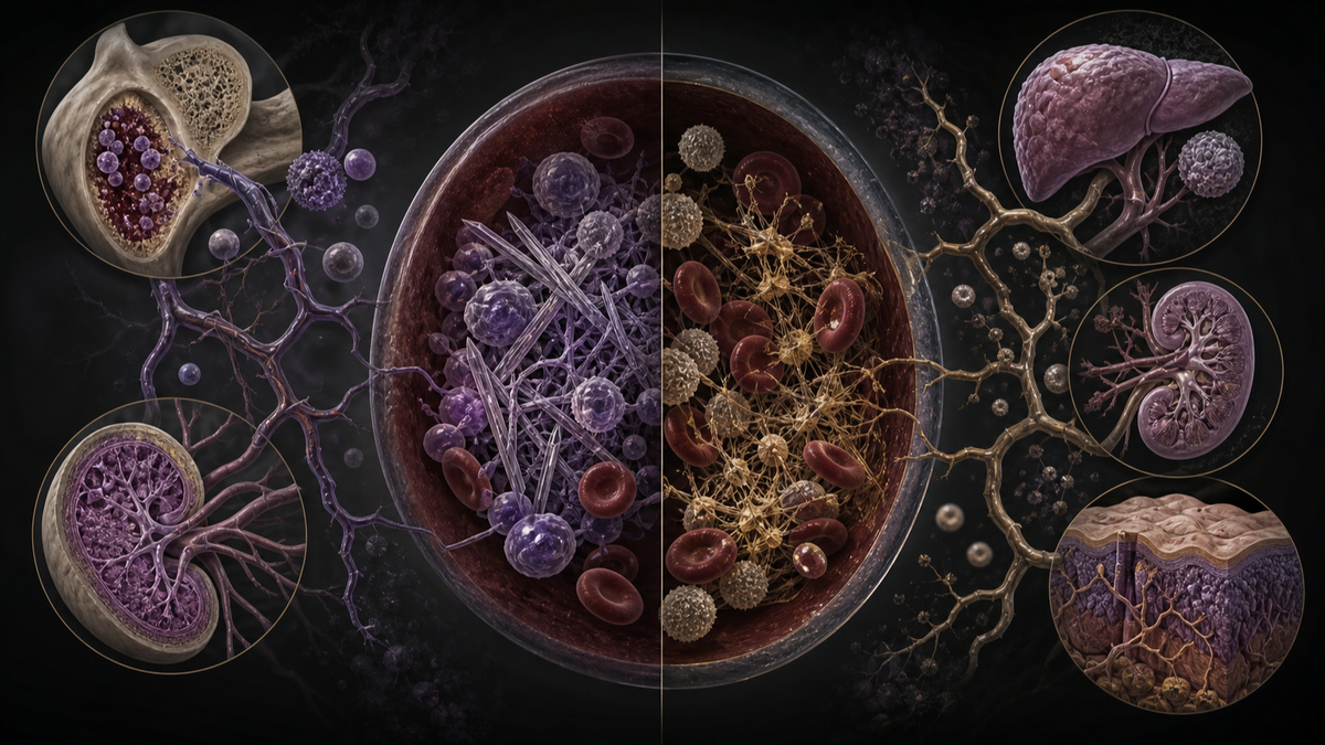 Original medical illustration for: Understanding Cryoglobulinemia: One Name for Two Very Different Diseases