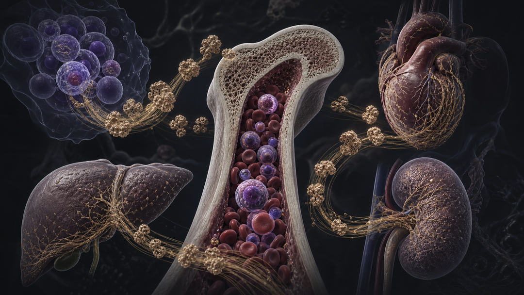 Original medical illustration for: Understanding Systemic Light Chain Amyloidosis: Causes, Symptoms, and New Treatments